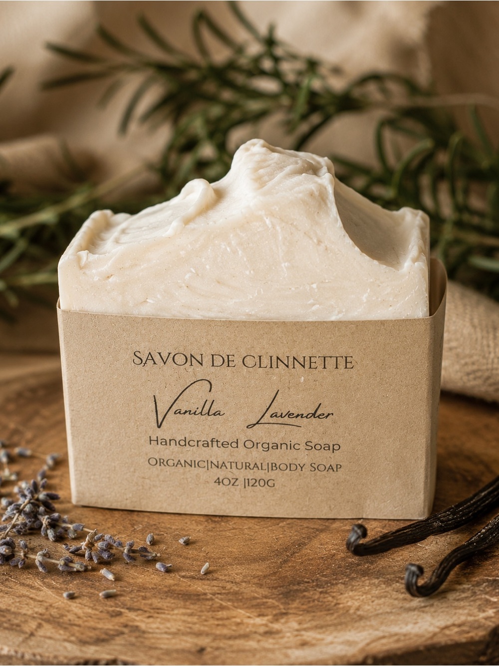 Vanilla Lavender Organic Soap - Cream 2/$10